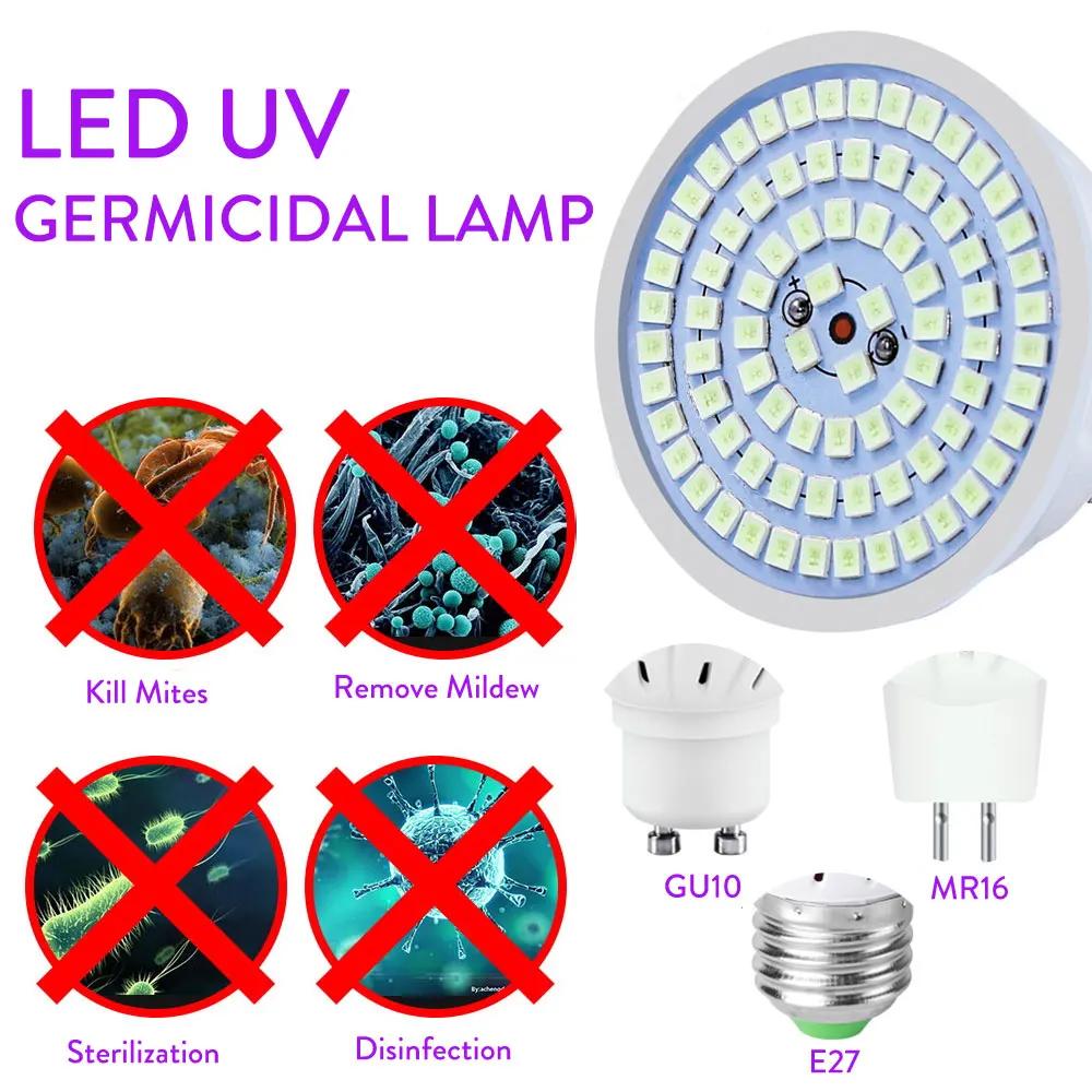 ǳ  UV  , UV  ,  ձ, Lampara, LED UVC, E27, MR16, GU10, 110V, 220V, 72 LED